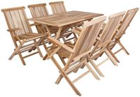 vidaXL Bartafel met 2 stoelen Massief Teakhout Naturel