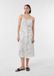 comma - Jurk - Vrouwen - Wit - Dierenprint - Lange mouw - V-hals - Kuithoogte - Viscose