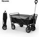 Merkloos MyLucinda® Opvouwbare Bolderkar 100L – Bolderwagen Met Verstelbaar Handvat & Zijvak – Voor Alle Terreinen – Max. 80kg – Zwart