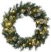 vidaXL Kerstkrans met LED-lampjes 45 cm PVC groen