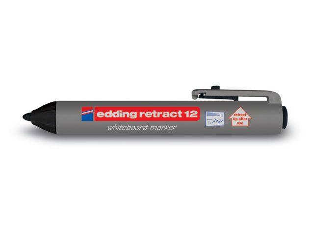 Edding Retract 12 - Markeerstiften - Zwart, Grijs - 10 stuks