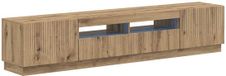 vidaXL LED tv-meubel HOORN 3 st Artisanaal eiken Bewerkt hout
