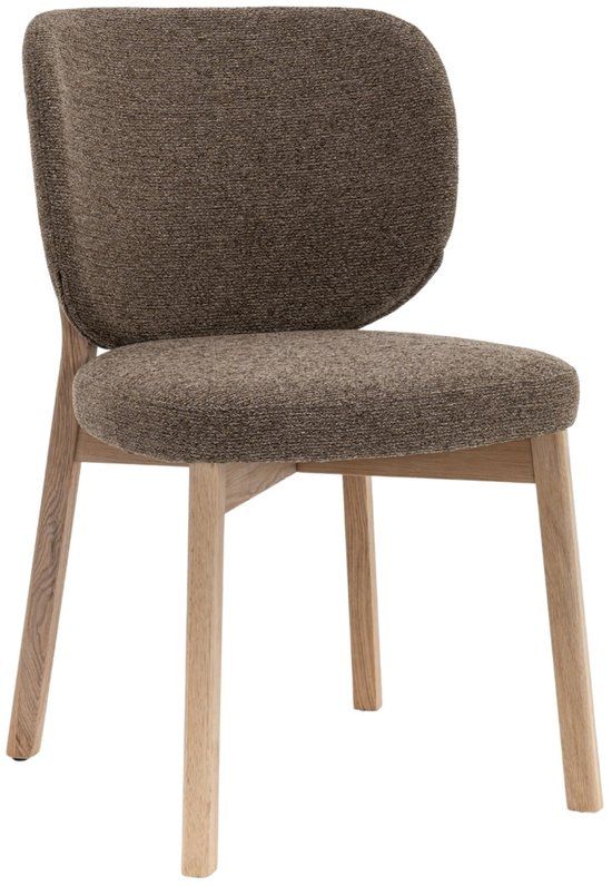 DÉJA Living Eetkamerstoel Nobu - Taupe/Naturel Eiken - Set van 2
