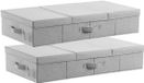 Vevor Set van 2 opbergdozen onder het bed met deksel, 80 x 40 x 15,5 cm, grote opbergdozen onder het bed, 48 liter, grijs met laag profiel, voor schoenen, slaapkamer