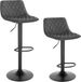 Happiq Tabouret de bar Tornia Deluxe - Set de 2 - Gris foncé - Velours - Réglable en hauteur