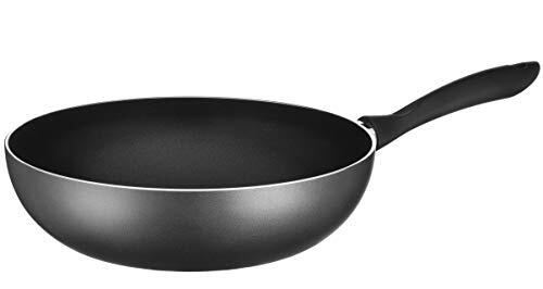 Mäser 931742 serie Izar, wok pan met Ø 28 cm, geschikt voor inductie, wokpan met antiaanbaklaag, aluminium, zwart