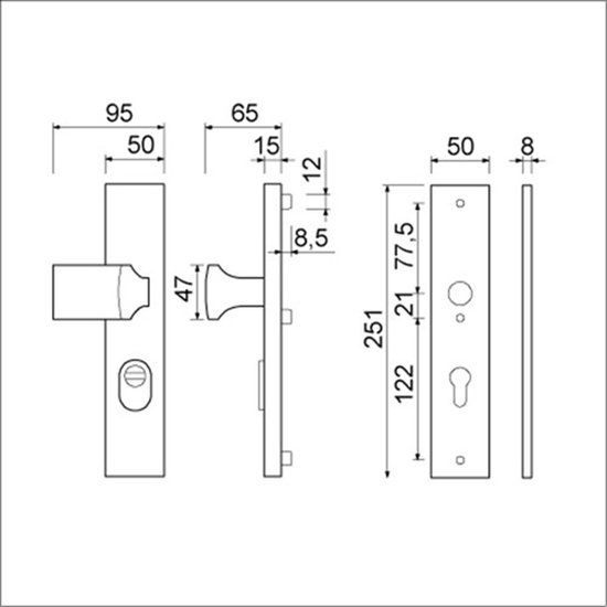 Ami VHB 251/50/15 KT92 Knop 144, Zonder Deurkruk PC92 F1 DD.55-60 MM.
