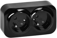 Orno ToDo - Dubbel Opbouwstopcontact - 2-voudig - Zwart - IP20