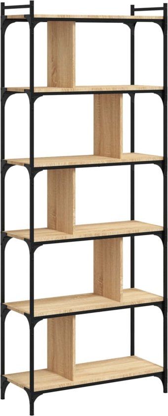 vidaXL Boekenkast 6-laags Sonoma eikenhout