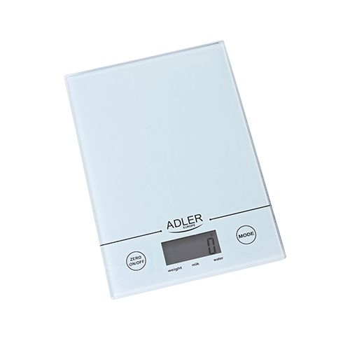 Adler AD 3138w - Electronic Kitchen Scale - White - 5kg - Glass Platform