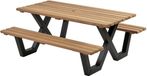 Talen Buitenmeubelen Picknicktafel Hardhout Metalen Frame 230x160 cm