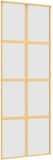 vidaXL Schuifdeur 76x205 cm mat ESG-glas aluminium goudkleurig
