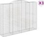 vidaXL Gabions - 3 pièces - voûté - 300x50x220/240 cm - fer