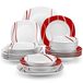 Vaisselle 24 pièces Rouge Porcelaine