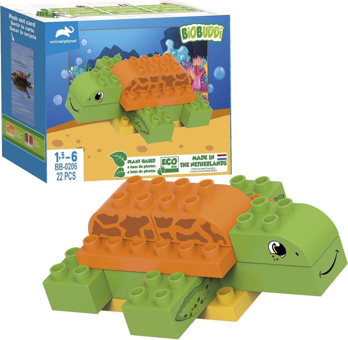 BiOBUDDi BB-0206 Animal Planet-Schildpad Blocks, Multi-Gekleurd