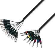 Adam Hall K3 L8 FV 0500 audio kabel 5 m 8 x XLR (3-pin) 8 x 6.35mm TRS Zwart