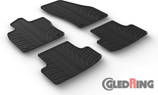 Gledring Rubbermatten Skoda Karoq 7/2017- (T profiel 4-delig + montageclips)