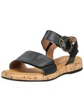 Gabor Platte Sandalen Dames Zwart Leer Maat 37