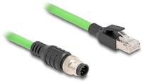 Delock M12 8-pins A-gecodeerd (m) - RJ45 (m) industriële netwerkkabel | CAT5e | PUR | 1 meter