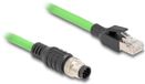 Delock M12 8-pins A-gecodeerd (m) - RJ45 (m) industriële netwerkkabel | CAT5e | PUR | 1 meter