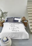 Riviera Maison Lake Days dekbedovertrek - Lits-Jumeaux XL - 260x200/220 - Bleu marine