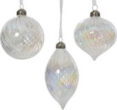 Decoris Kerstbal glas d8 cm transparant/iris a3