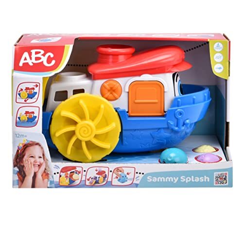Dickie Toys ABC - Sammy Splash waterspeelgoed, 30 cm, kleurrijke boot met accessoires en splash-functie, badspeelgoed voor kinderen en baby's vanaf 1 jaar (204115005)