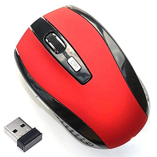 2.4 Ghz draadloze gaming muis 2000 DPI optische PC muis met USB-ontvanger muis voor PC laptop rood