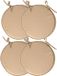Stof Textile Home coussins de chaise - 4x - beige - D40 x H3 cm - pour intérieur - fermeture à cordons - coussins d'assise plats - ronds