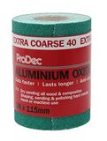 ProDec 5 m rol 40 grit extra grof groen aluminiumoxide schuurpapier voor het schuren van hout, verf, gips, vulmiddel, metaal en meer, 115 mm breed schuurpapier compatibel met machineschuurmachines