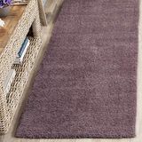 Safavieh Shaggy indoor geweven runner area tapijt, fluwelen collectie, VSG169, in paars, 69 x 213 cm