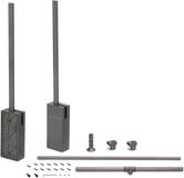 Emuca Sway neerklapbare kledingstang, verstelbare breedte 450-600mm, Staal, Aluminium en Plastic, Titanium