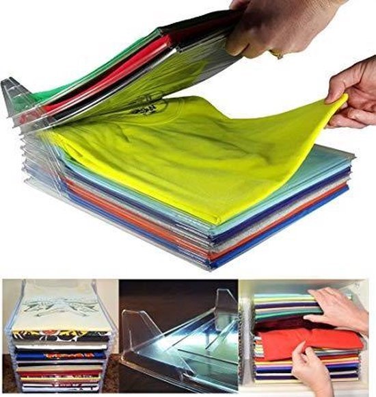 Ezstax Kleding organizer - Kleding vouwplank - Perfect voor koffer en kledingkast - 10 plankjes