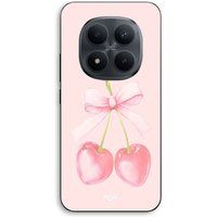 Maniacase Hoesje voor Xiaomi Redmi Note 15 Pro 5G Kers met strik op pastelroze achtergrond