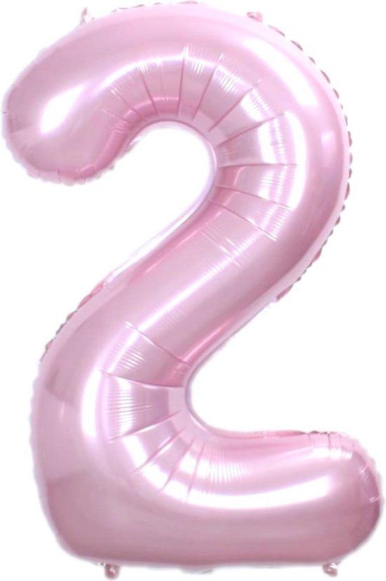 Folie Ballon Cijfer 2 Roze 36cm | Verjaardag