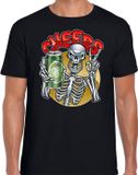 Bellatio Decorations Cheers / Proost skelet Halloween verkleed t-shirt zwart voor heren - horror shirt / kleding / kostuum / Halloween outfit XL