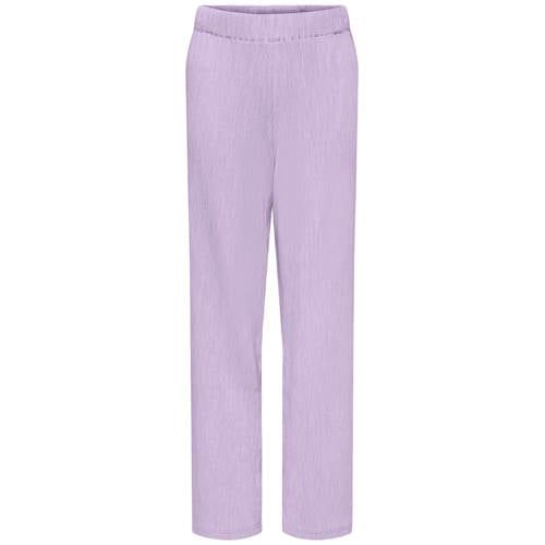 ONLY KIDS ONLY GIRL straight casual broek met textuur lila