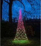 Anna's Collection Vlaggenmast verlichte kerstboom - 480 LED lampjes - D100 x H320 cm - Colour changing - Met afstandsbediening