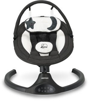Deryan Baby Elektrische Wipstoel - Schommelstoel - Bluetoothfunctie, Speaker en Afstandsbediening - Zwart