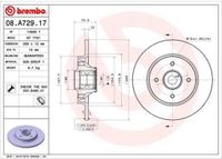 BREMBO Remschijf met lager 08.A729.17