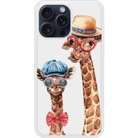 Apple iPhone 15 Funny girafe Verstevigd hoesje met sublimatie bedrukking
