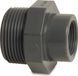 Profec Bosta BV Mega Soknippel PVC-U 3/4" x 1/2" buitendraad x binnendraad 10bar grijs