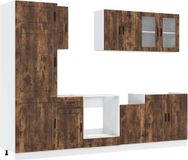 vidaXL 8-delige Keukenkastenset Porto Bewerkt Hout Gerookt Eiken
