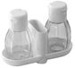 FACKELMANN Menage zout- en pepervaatje met tandenstokerhouder, glas, wit, 55 x 55 x 25 cm, 3 eenheden, 47310