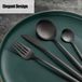 Set de couverts, Noir, Inox, 24 pièces