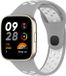 By Qubix - Siliconen sportband - Grijs met wit - Geschikt voor Xiaomi Redmi Watch 3