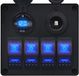 ProRide Schakelpaneel 12V voor Auto/Boot - USB Lader 2 poorten met Sigaretten stopcontact - QC3.0 - 4 schakelaars