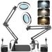 LED-loupe avec grossissement 15x/10x, avec pince et support
