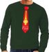 Bellatio Decorations Bol Foute kersttrui / sweater stropdas suck my piek groen voor heren S