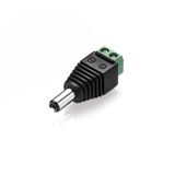 conecto, adapter met holle stekker, laagspanningsadapter, holle stekker 5,5 x 2,5 mm naar tweepolig klemmenblok, zwart